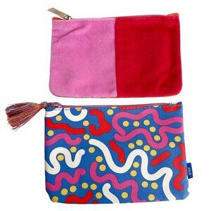Ipsy Makeup Cosmetic Toiletry Bag Bundle - Pink, Blue, Red, Yellow White